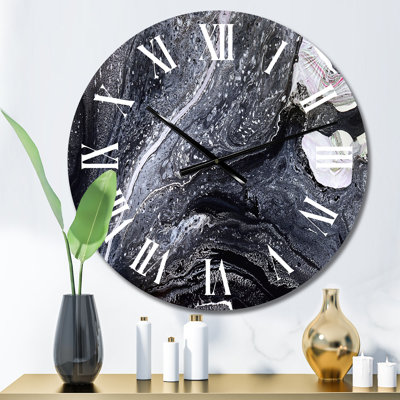 Horloge murale moderne en marbre marbré