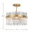 Iola 17" Matte Warm Brass Finish Drum Flush Mount with Clear Glass Bars