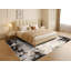  Tapis de chambre à coucher moderne abstrait 4 x 6 pi | Gris anthracite / beige / ivoire-803604818