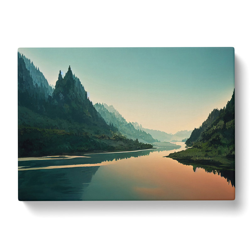 Desirable Forest River - Wrapped Canvas, 35cm H x 50cm W x 3cm D
