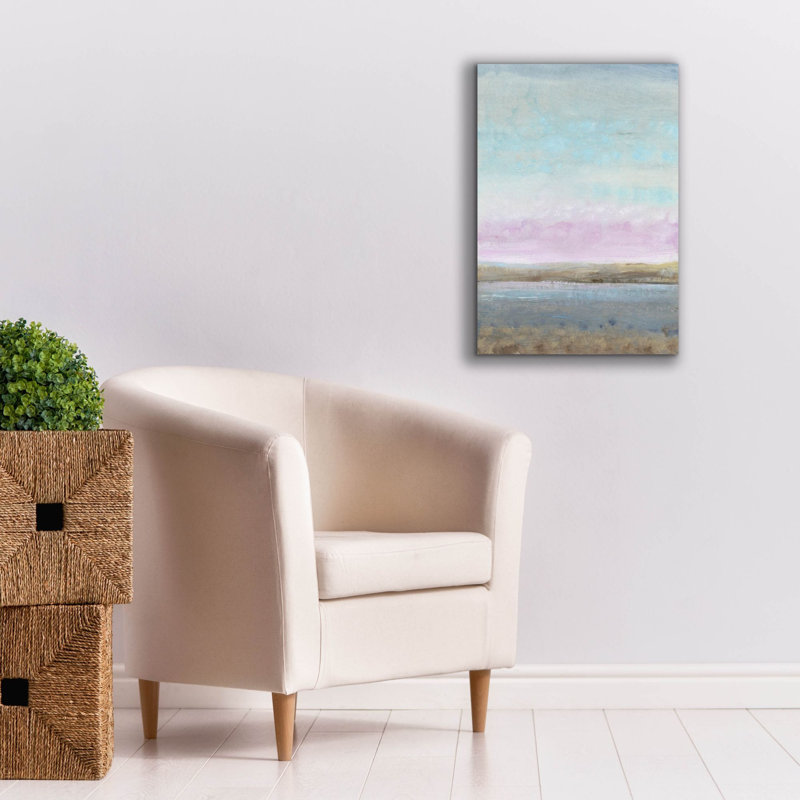 «Pink Horizon I» par Tim O'toole, art mural sur toile, H 26 po x l 18 po x P 0,75 po