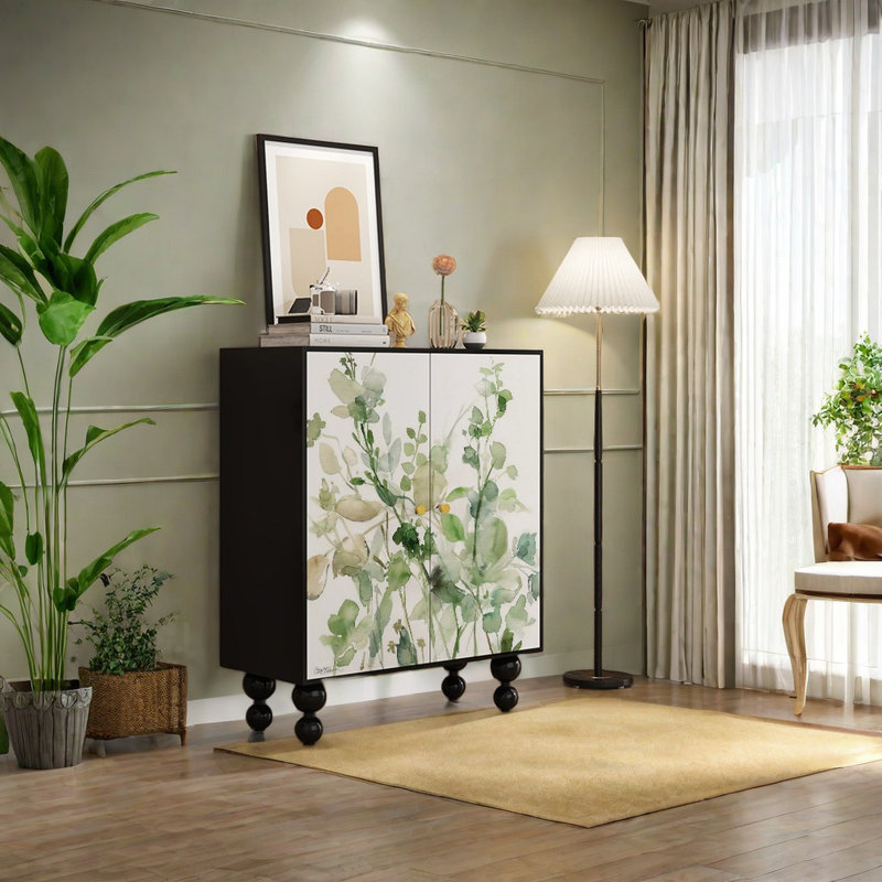 Small Fresh Style Solid Wood Entrance Cabinet Solid Wood Accent Cabinet