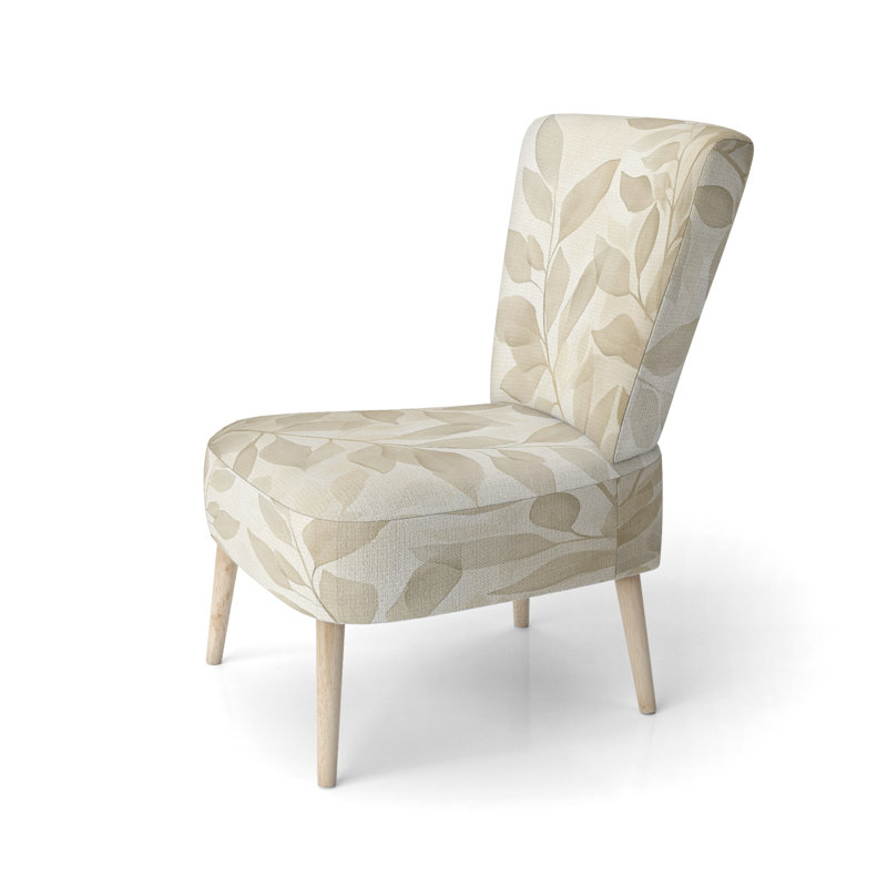 Chaise d'appoint Leaves - Chaise d'appoint Brown Autumn Botanical Leaves II, Side Chair Armless