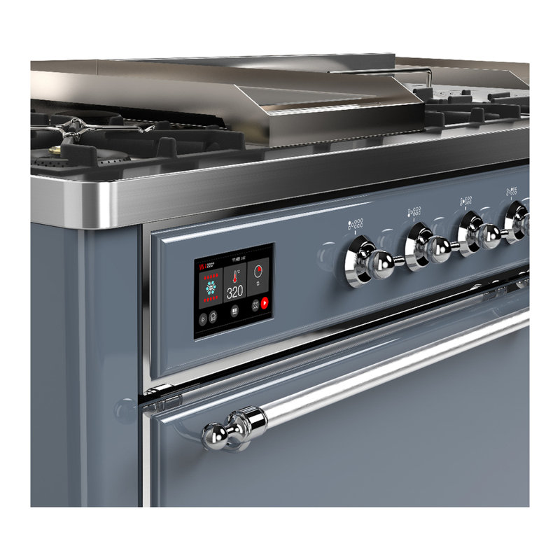 Majestic III Series 60 Inch Dual Fuel Range with 7 Sealed Burners, Griddle, Frenchtop in Antique White (Natural Gas, Copper Trim)