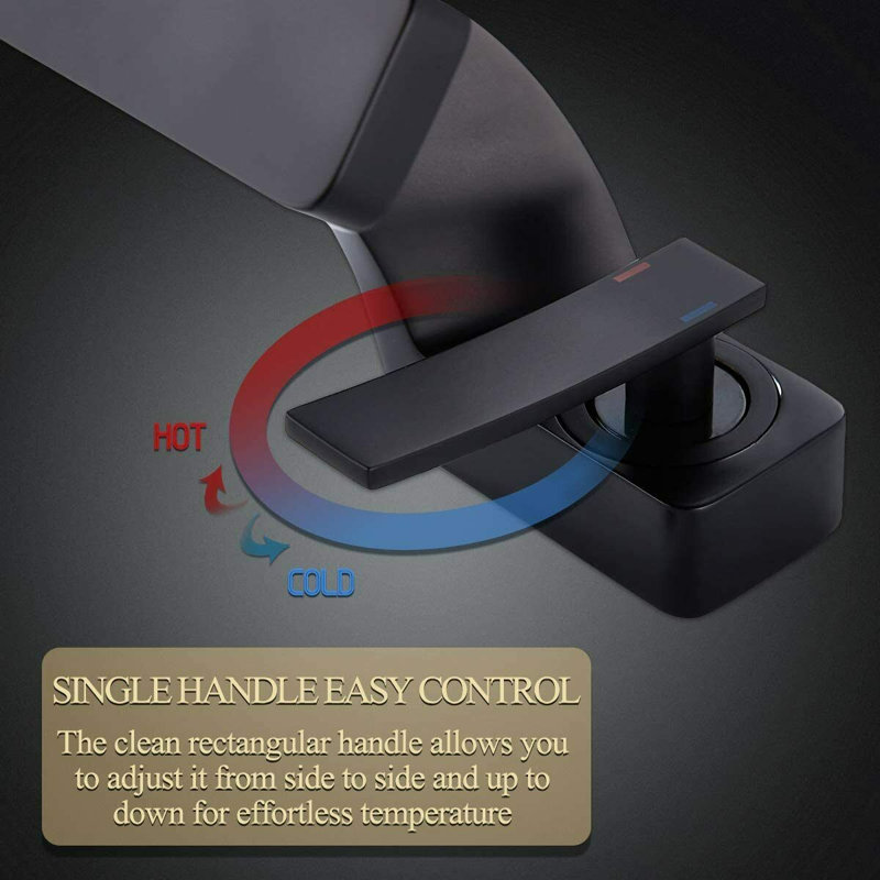 Bathroom Faucet Bathroom Sink Faucet Vanity Single Hole Single Handle Modern RV Faucet Deck Mount 1 Hole , Matte Black