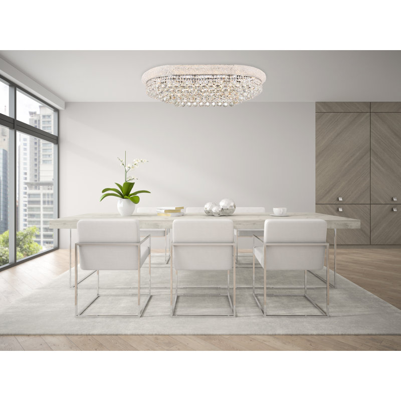 Plafonnier encastré 20 po 18 lumières Devan, Chrome
