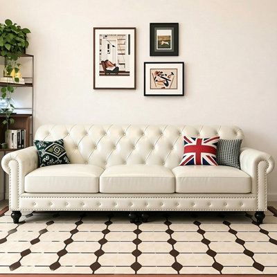 American-style light luxury leather sofa