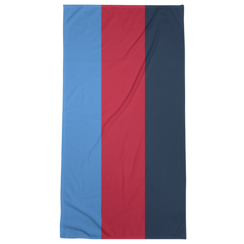 Cotton Blend Beach Towel, Light Blue/Blue/Red