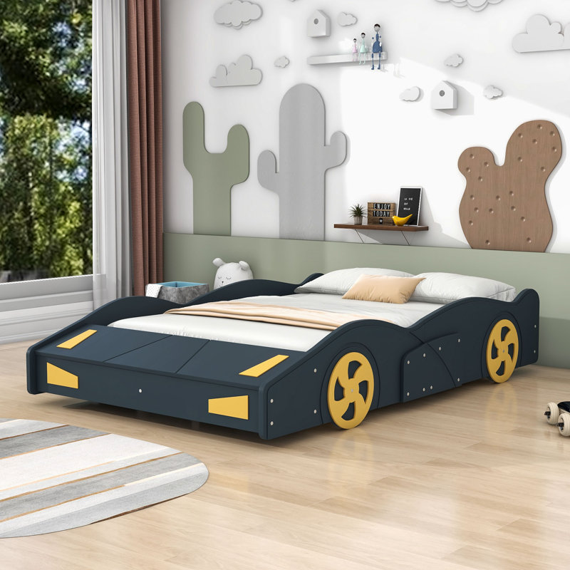 Jaqui Full Cars Bed by Trinx, Dark Blue