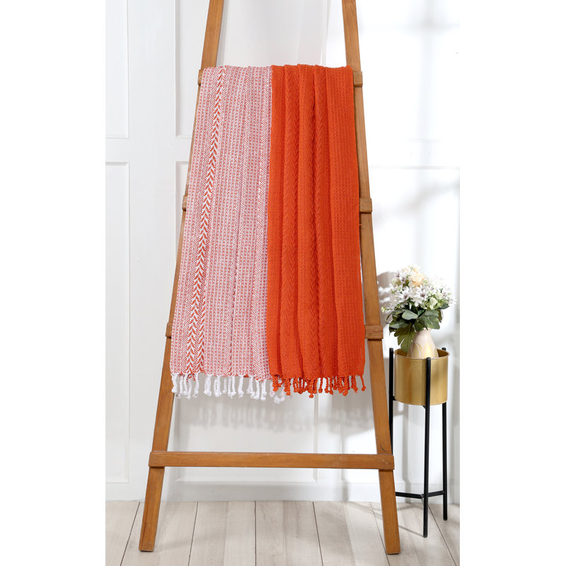 Jeté luxueux 100% coton, Orange