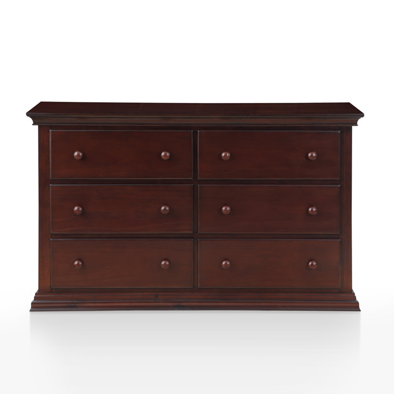 Espresso Hardwood 6-Drawer Double Dresser