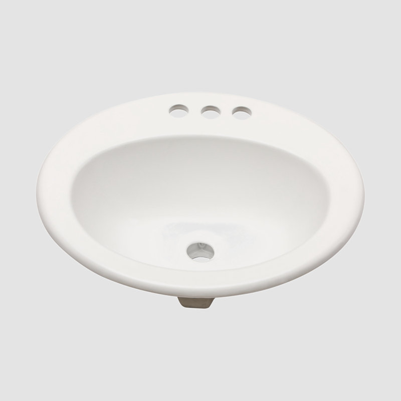 Lavabo de salle de bain ovale en céramique 18 po Go Peak Track