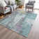 Machine Washable Indoor/Outdoor Xhevrie Teal Rug