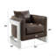 Fauteuil d'appoint espresso et cuir fleur espresso