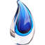 Statue et figurine de sculpture en verre soufflé à la main de style Murano - merveilleux cadeau, bleu