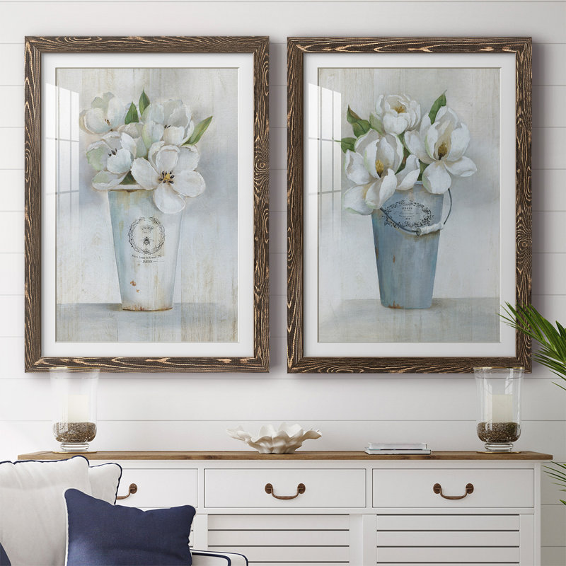 «Fleuriste Francais I», reproduction de photo sur toile 2 pièces, H 27,5 po x l 75 po x P 1,5 po, Noyer