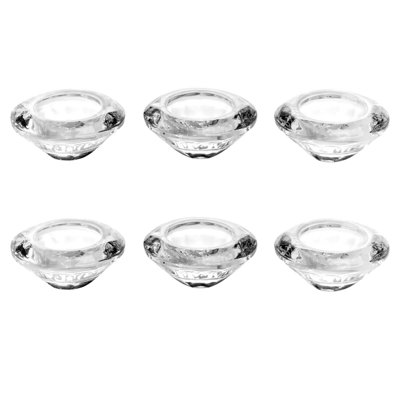 6 Piece Glass Tabletop Tealight Holder Set