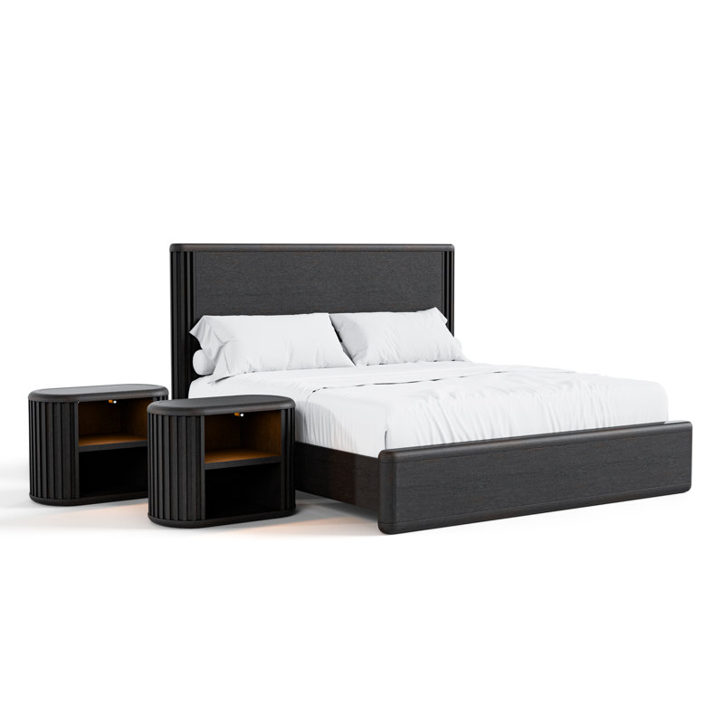 Ensemble de chambre à coucher à panneaux 3 pièces Anatolja, King