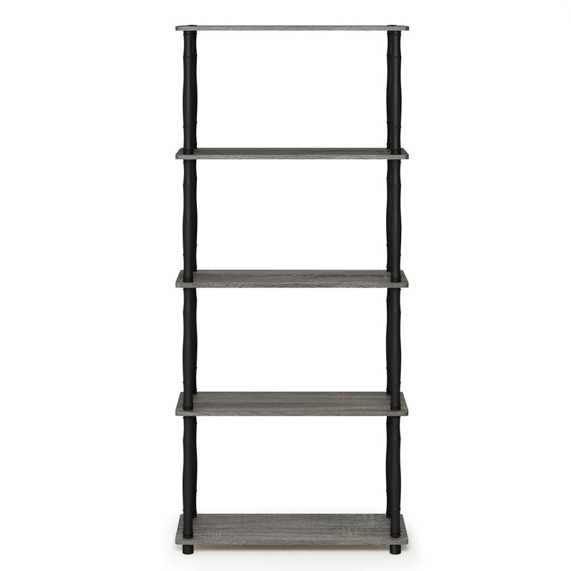 Heslin 23.6 " W Plastic Shelving Unit, French Oak Grey/Black