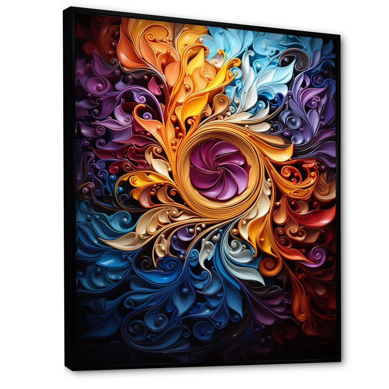 Hanadi Spiral Kaleidoscope I, reproduction d'art sur toile, Cadre noir, H 20 po x l 12 po x P 1 po