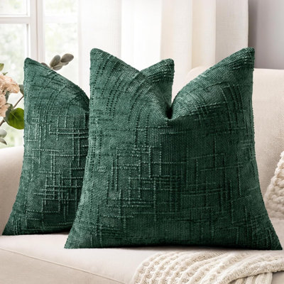 Housses de coussin décoratives en chenille texturée 18 x 18 pouces