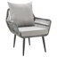 Ensemble de conversation pour terrasse en rotin 2 personnes avec coussins en polyester et table gris Cannes-1100981312