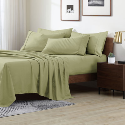 Ensemble de draps en microfibre ultra douce Swift Home Essentials avec taies d’oreiller incluses, poches profondes jusqu’à 14 po, infroissable et facile d’entretien, pêche douce