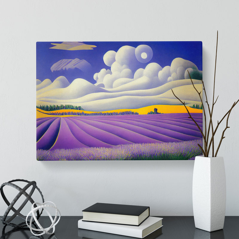 Delicious Lavender Flower Field - Wrapped Canvas Print, 35cm H x 50cm W x 3cm D