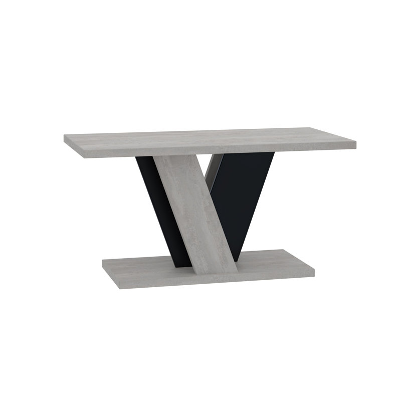 Pedestal Coffee Table with Storage, Grey/Black