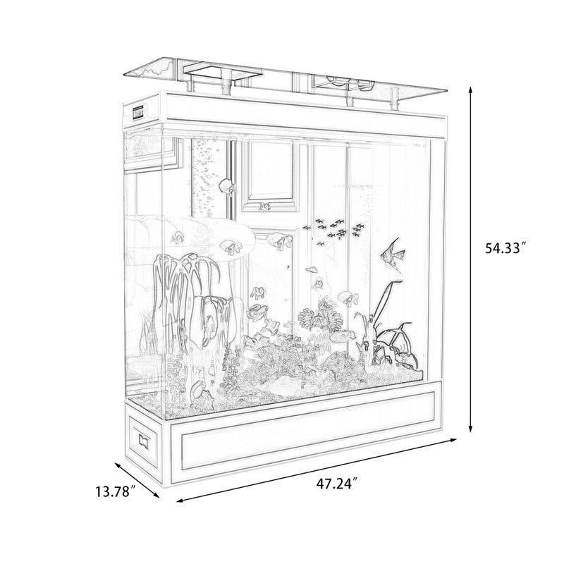 Aquarium 80-90 gallons, 47.24, Black