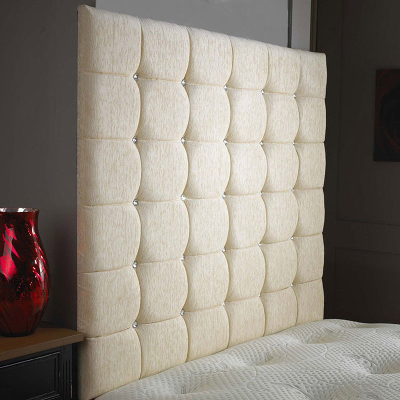 Shockley Upholstered Headboard, Chenille Fabric, Double (4'6), Cream