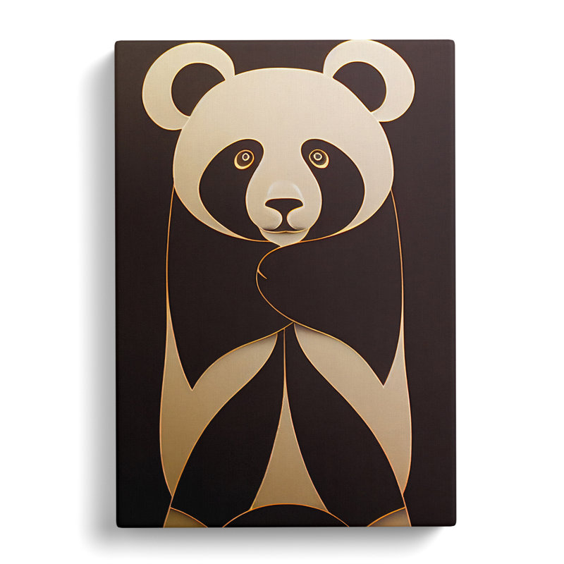 CAN-V0523-1720X Panda Art Deco Style - Wrapped Canvas Print, 50cm H x 35cm W