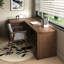 Bureau d'écriture rectangulaire en bois massif brun noisette-731841427-731841430