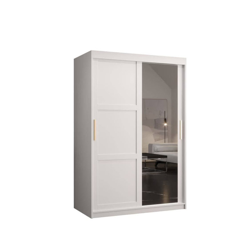 Artimizia 2 Door Manufactured Wood Wardrobe, 200cm H x 120cm W x 62cm D, White
