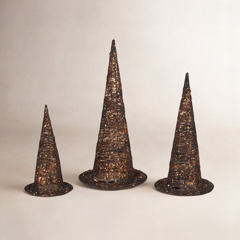 Halloween Witch Hats Set of 3 - Lg 20"H