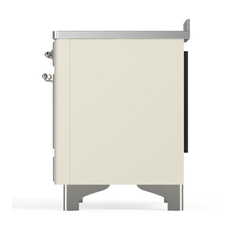 Majestic III Series 48 Inch Induction Range with 6 Induction Elements in Antique White (Chrome Trim), Chrome, Antique White