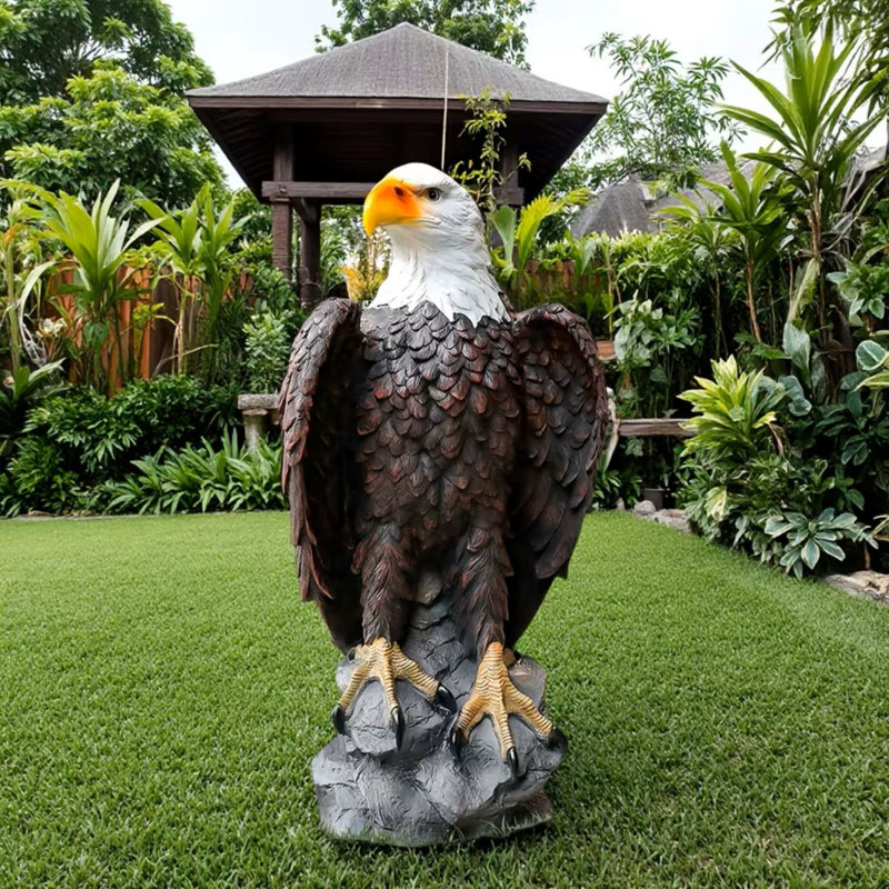 24.5-Inch Giant Eagle Statue, Bald Eagle Ornament Garden Patio Decoration, Courtyard, Porch