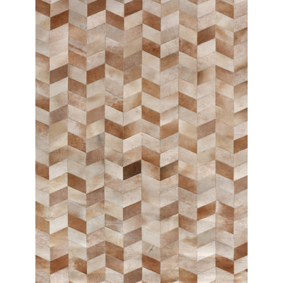 Natural Hide Hand Woven Cowhide Chevron Area Rug