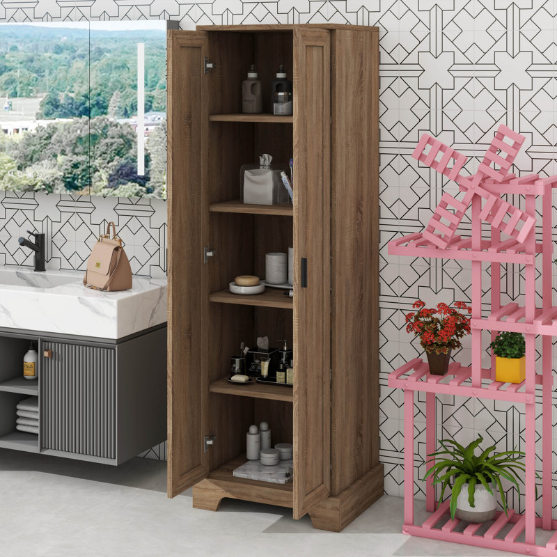 Bathroom/Office Storage Cabinet With Two Doors, Adjustable Shelf Inside