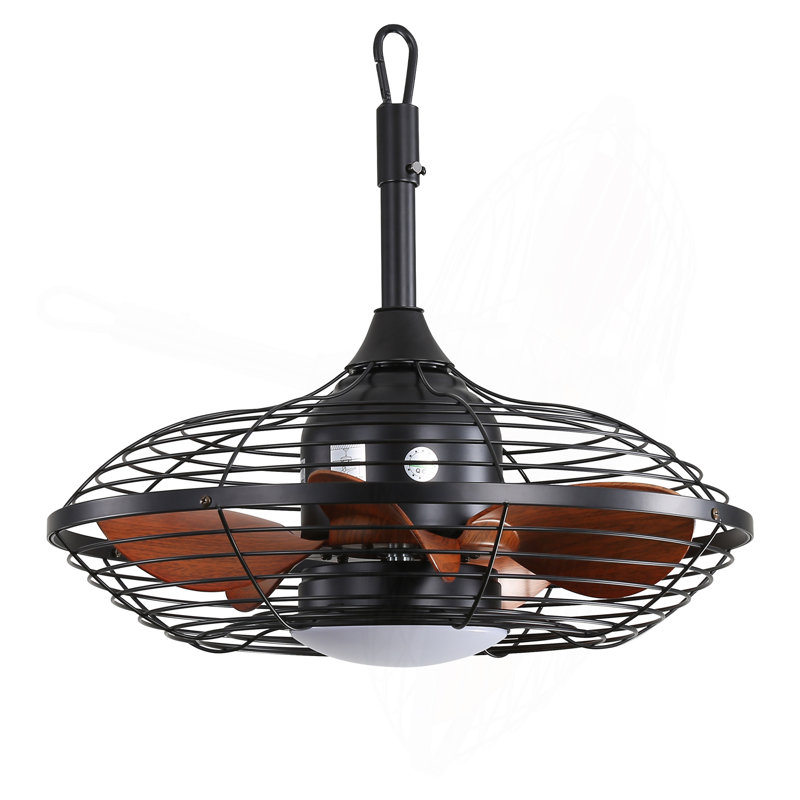 Ventilateur de plafond à fixation verticale de 20 pouces DEL 18W 3CCT 5 pales en ABS avec suspension et crochet pour l'extérieur