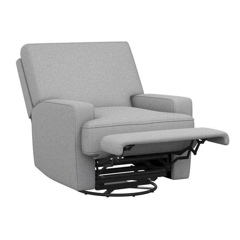 Abingdon Upholstered Swivel Reclining Glider, Gray Velvet