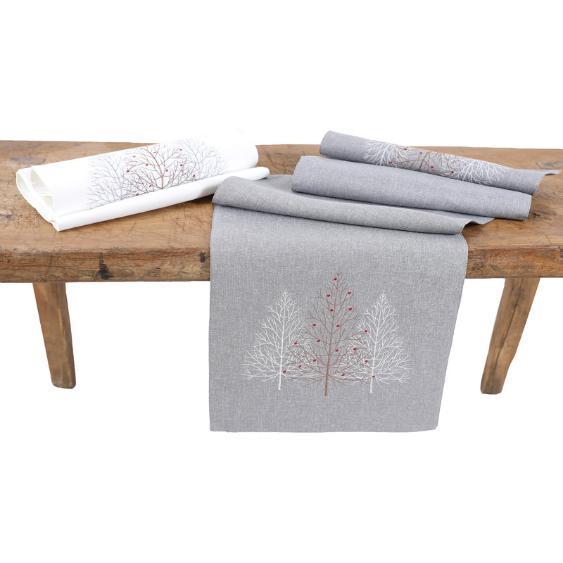 Chemin de table Jadiel, L 70 po x l 15 po, Gris
