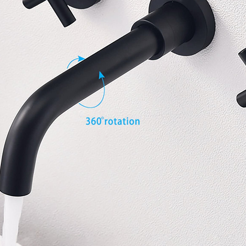 Robinet de salle de bain mural en noir mat - Fabrication en laiton pour un débit d'eau sans effort et un ajustement de la température avec un traitement de surface à 7 couches