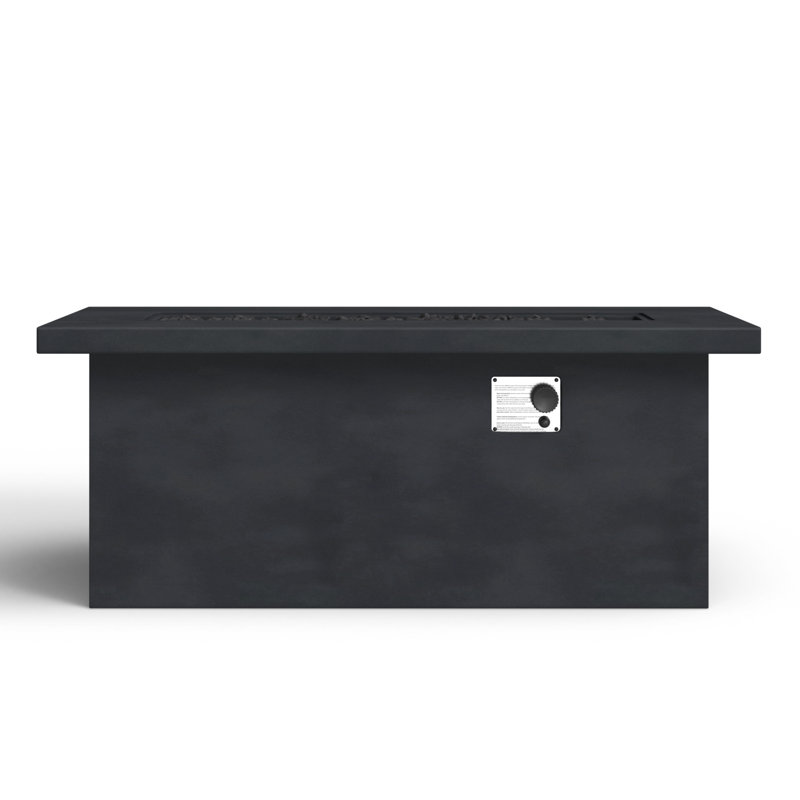 Rashid Rectangle Fire Pit Table, 24'' H x 60'' W x 26'' D, Charcoal