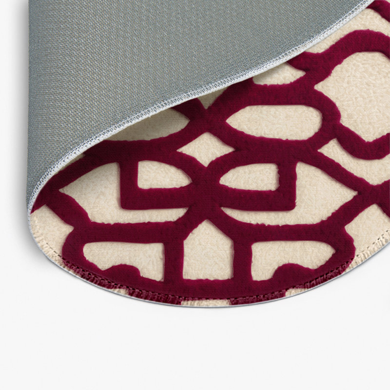 Tapis rouge intérieur et extérieur Trellis, Rond 5 pi