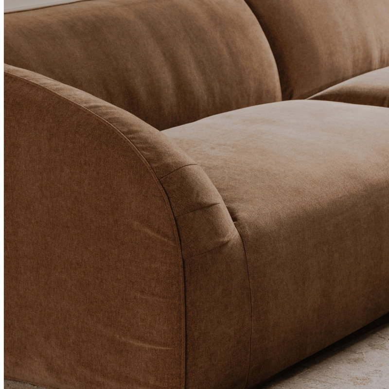 Isla Lounge 3 Piece Modular Sectional Right Mocha, 29.9" H x 138" W x 76.3" D, Left Hand Facing, Latte Loft Canvas 