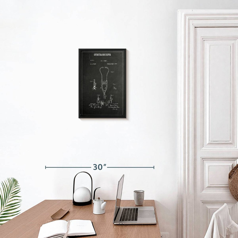 Stéthoscope BW Wenzel, 13 po x 19 po, Cadre flottant noir