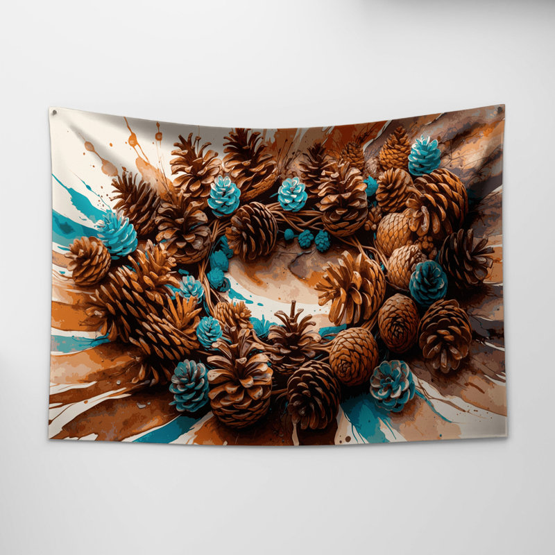 Tapisserie murale Southwestern Plants Pinecone 181, 88 po x 104 po