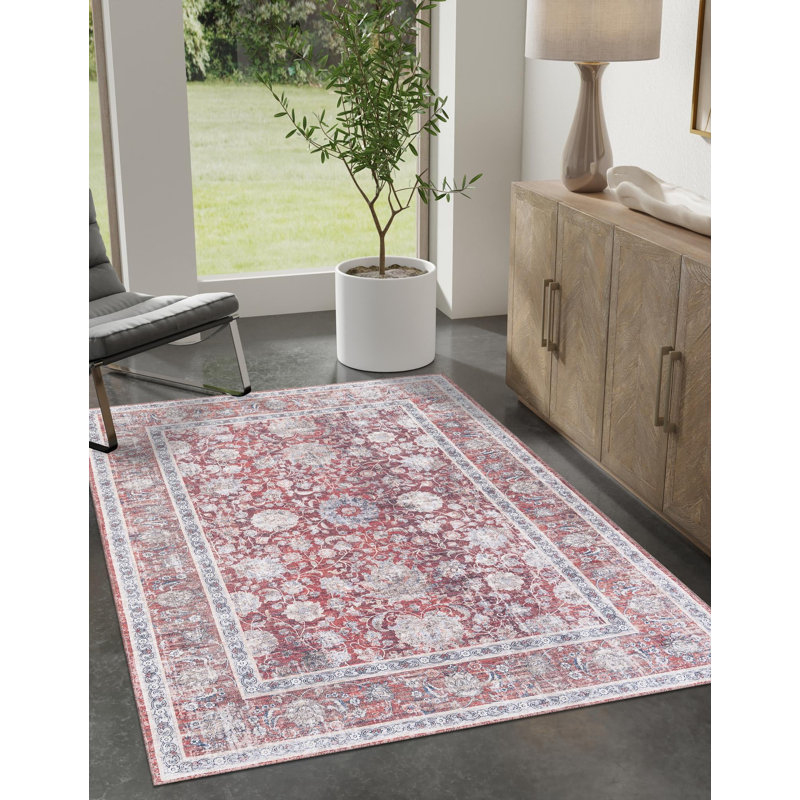 Samarth Thorine Rug, Rectangle 6'1" x 9', Red