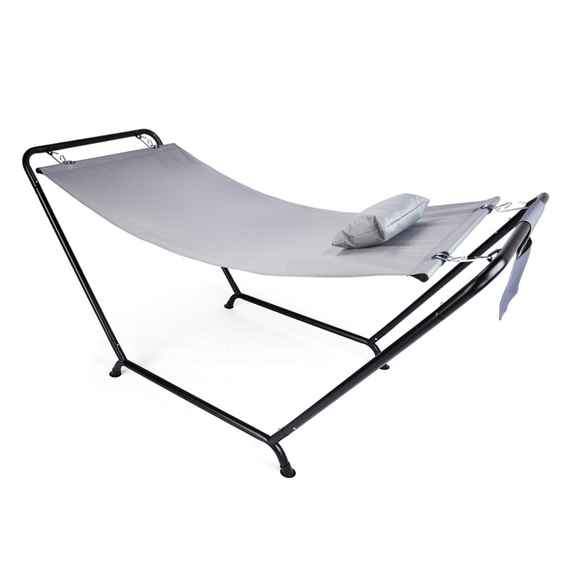 92''W Outdoor Hammock With Stand And Pillow